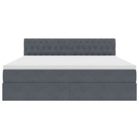 Letto con testiera Grigio scuro 180 x 200 cm Velluto 3371470