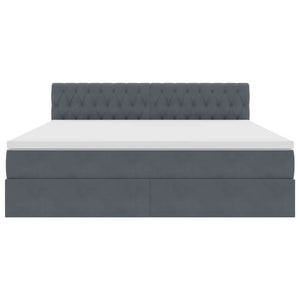 Letto con testiera Grigio scuro 180 x 200 cm Velluto 3371470