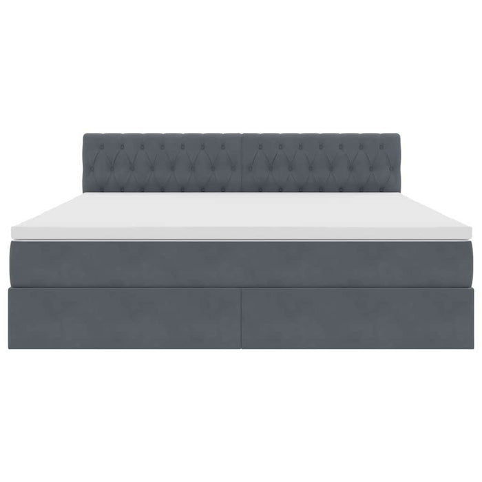 Letto con testiera Grigio scuro 180 x 200 cm Velluto 3371470