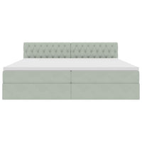 Letto con testiera Grigio chiaro 200 x 200 cm Velluto 3371475