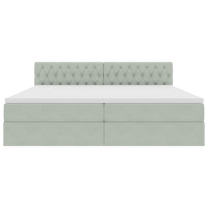 Letto con testiera Grigio chiaro 200 x 200 cm Velluto 3371475