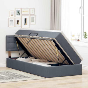 Letto con contenitore e LED Grigio scuro 90 x 200 cm Velluto 3371488