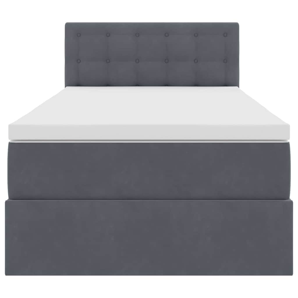 Letto con contenitore e LED Grigio scuro 90 x 200 cm Velluto 3371488