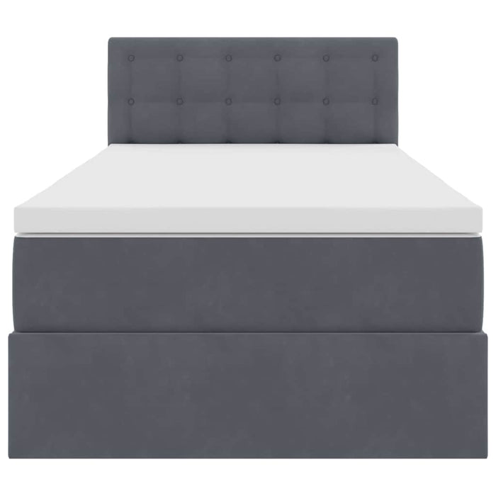 Letto con contenitore e LED Grigio scuro 90 x 200 cm Velluto 3371488