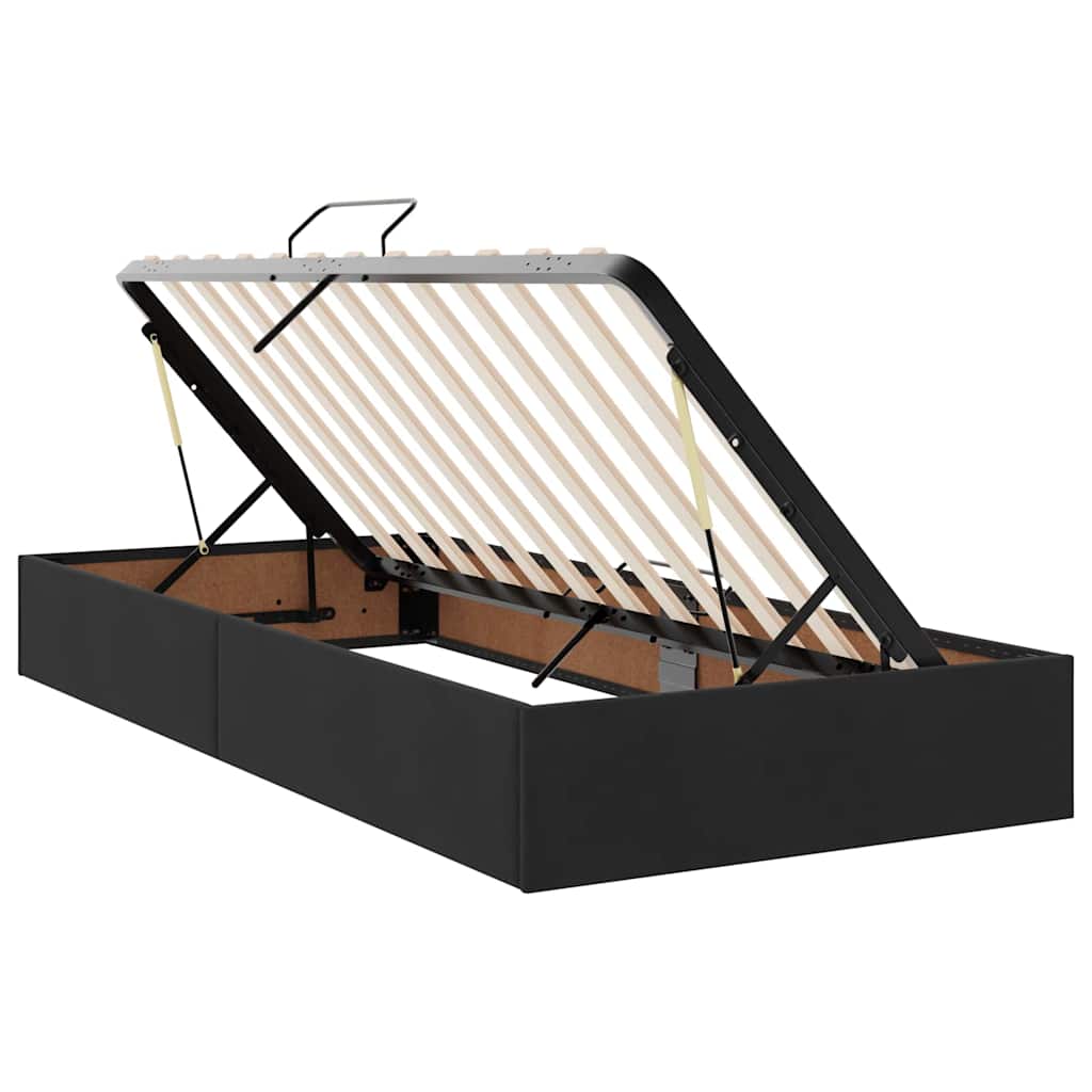 Letto con contenitore e LED con led Nero 90 x 200 cm Velluto 3371489