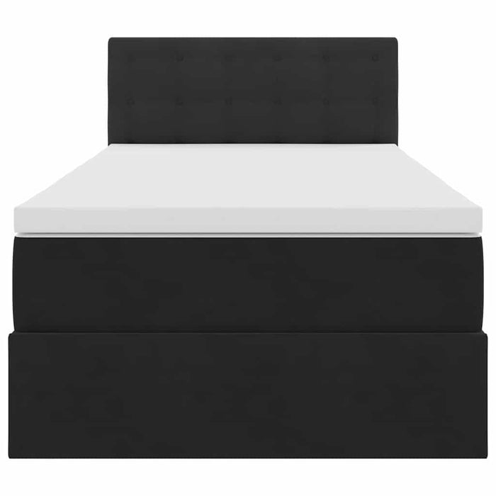 Letto con contenitore e LED con led Nero 90 x 200 cm Velluto 3371489