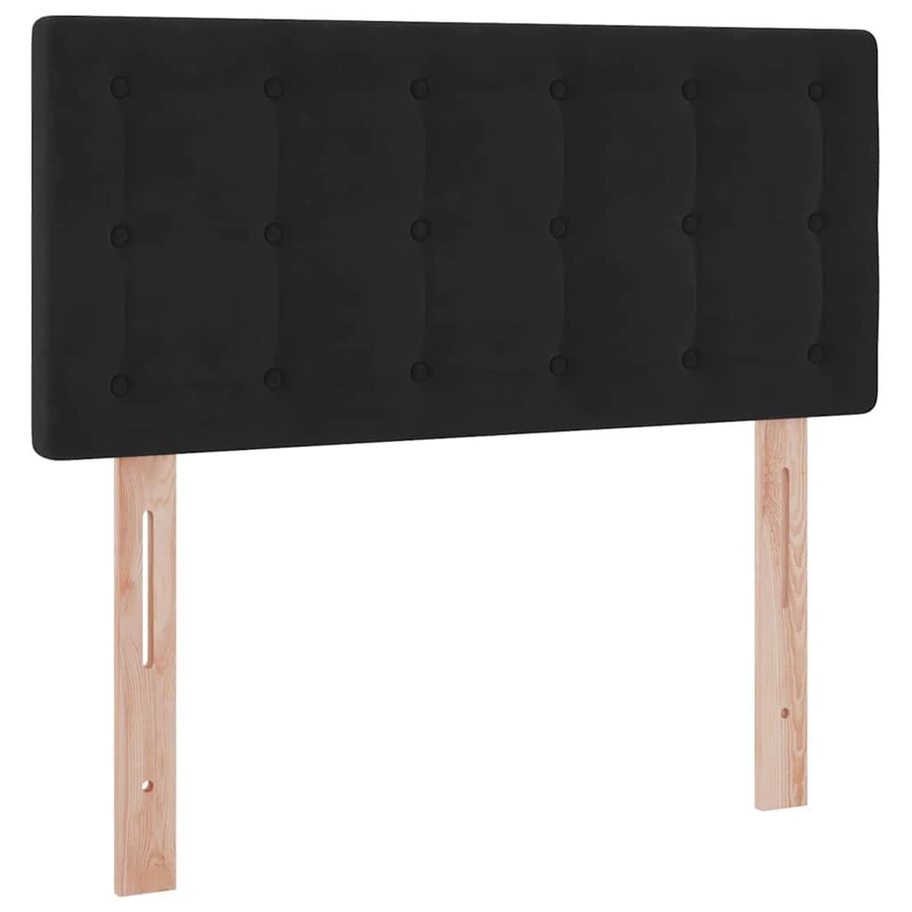 Letto con contenitore e LED con led Nero 90 x 200 cm Velluto 3371489