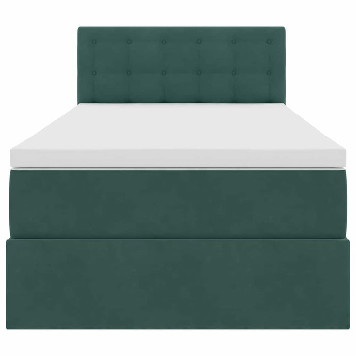 Letto con contenitore e LED Verde Scuro 100 x 200 cm Velluto 3371496