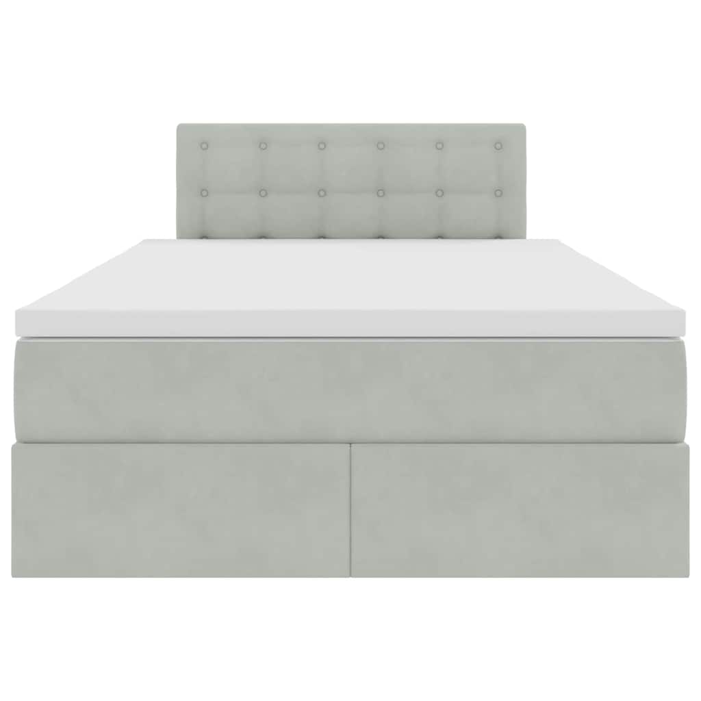 Letto con contenitore e LED Grigio chiaro 120 x 190 cm Velluto 3371499