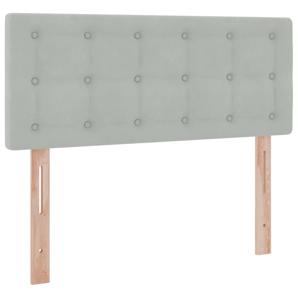 Letto con contenitore e LED Grigio chiaro 120 x 190 cm Velluto 3371499