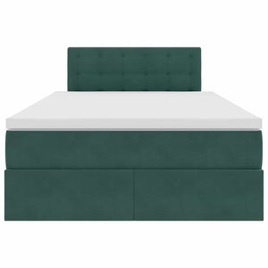 Letto con luci a strisce a LED Verde Scuro 120 x 200 cm Velluto 3371508