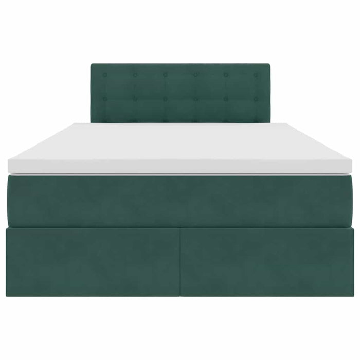 Letto con luci a strisce a LED Verde Scuro 120 x 200 cm Velluto 3371508