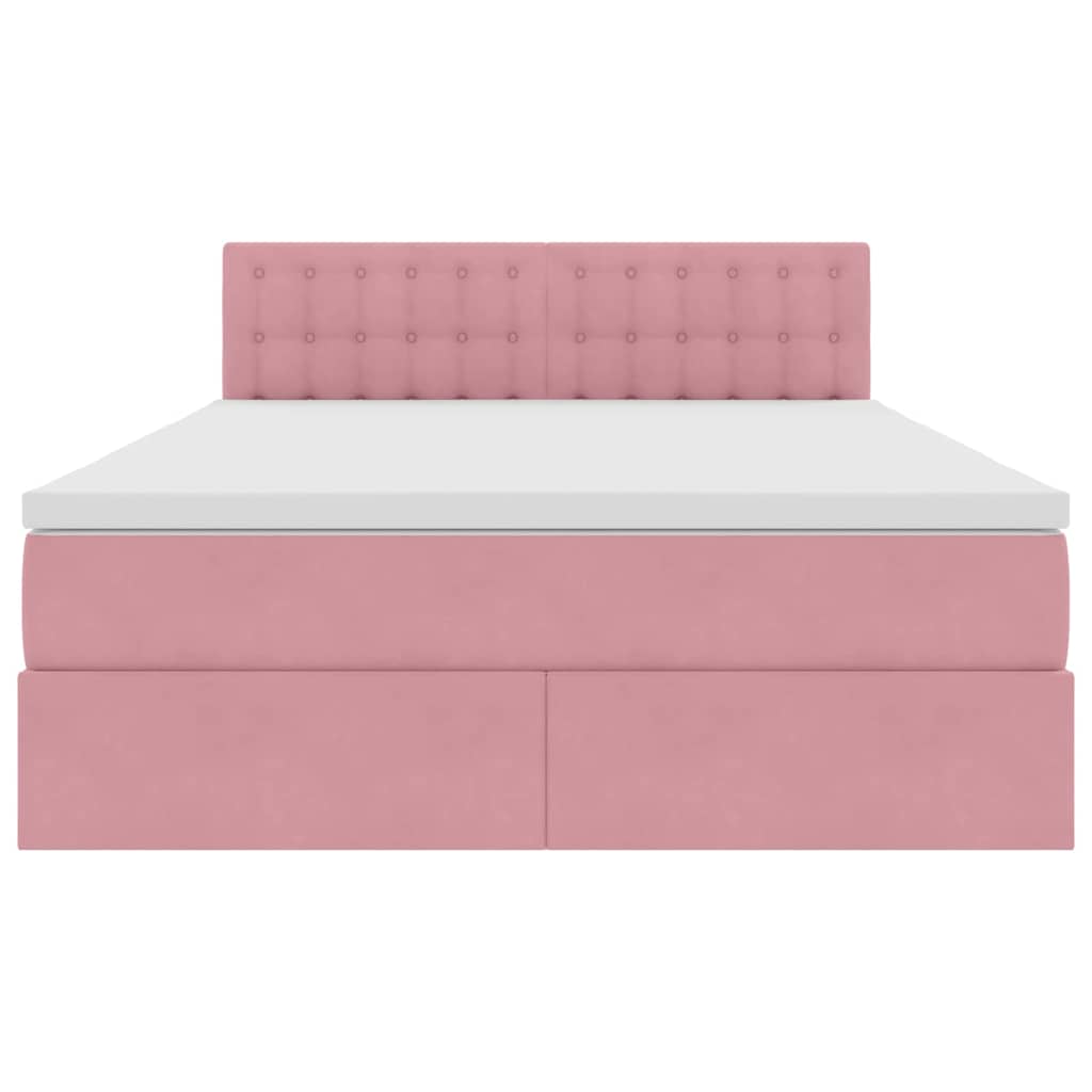Letto con luci a strisce a LED Rosa 140 x 190 cm Velluto 3371516
