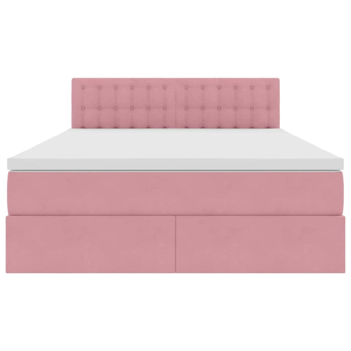 Letto con luci a strisce a LED Rosa 140 x 190 cm Velluto 3371516