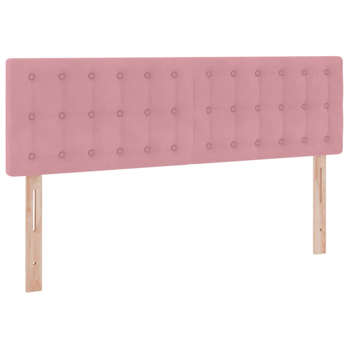 Letto con luci a strisce a LED Rosa 140 x 190 cm Velluto 3371516