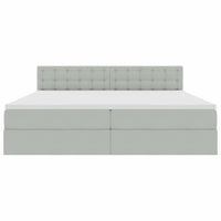 Letto con testiera Grigio chiaro 200 x 200 cm Velluto 3371535