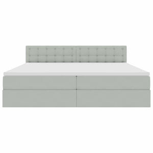Letto con testiera Grigio chiaro 200 x 200 cm Velluto 3371535