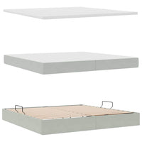 Letto con testiera Grigio chiaro 200 x 200 cm Velluto 3371535