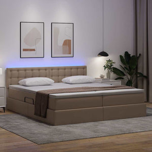 Letto con contenitore e LED con led Cappuccino 180 x 200 cm 3371544