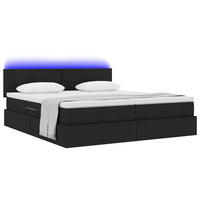 Letto con luci a strisce a LED Nero 200 x 200 cm Tessuto 3371557