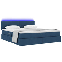 Letto con luci a strisce a LED Blu 200 x 200 cm Tessuto 3371560
