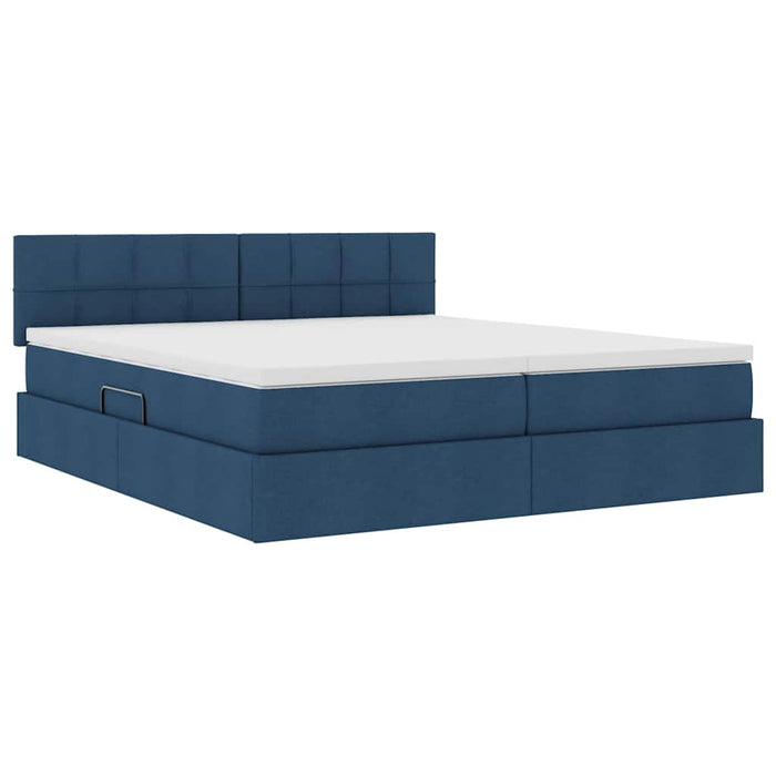 Letto con luci a strisce a LED Blu 180 x 200 cm Tessuto 3371566