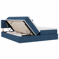 Letto con luci a strisce a LED Blu 180 x 200 cm Tessuto 3371578