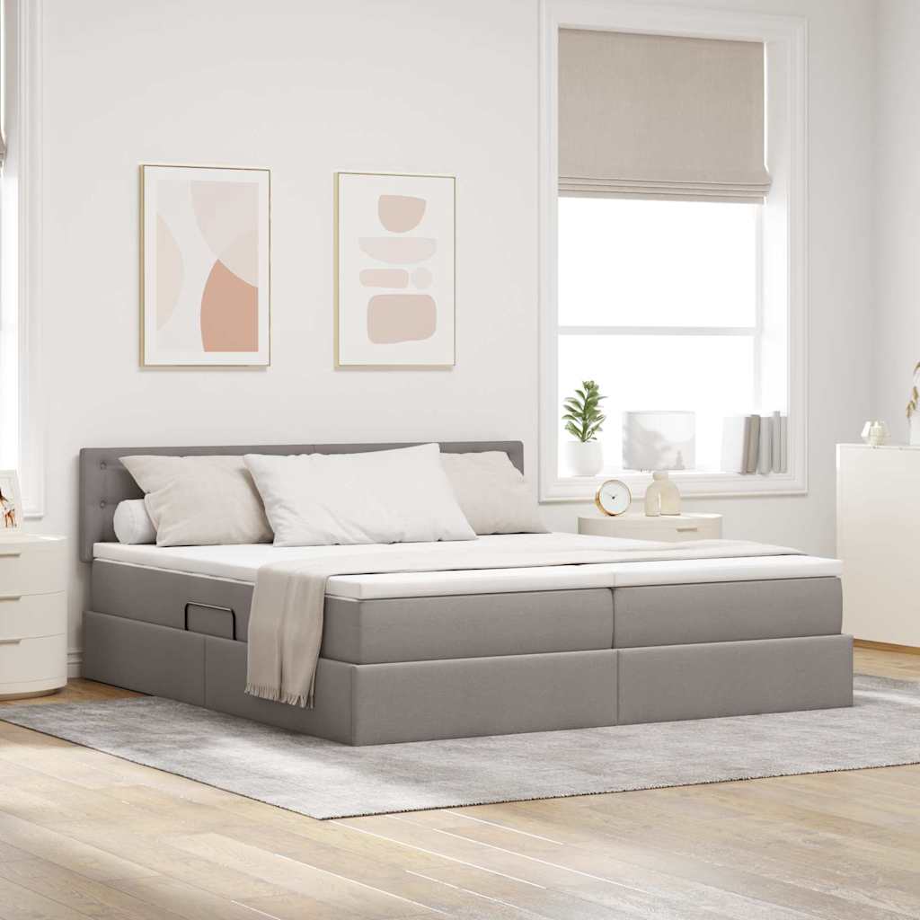 Letto con luci a strisce a LED Talpa 200 x 200 cm Tessuto 3371594