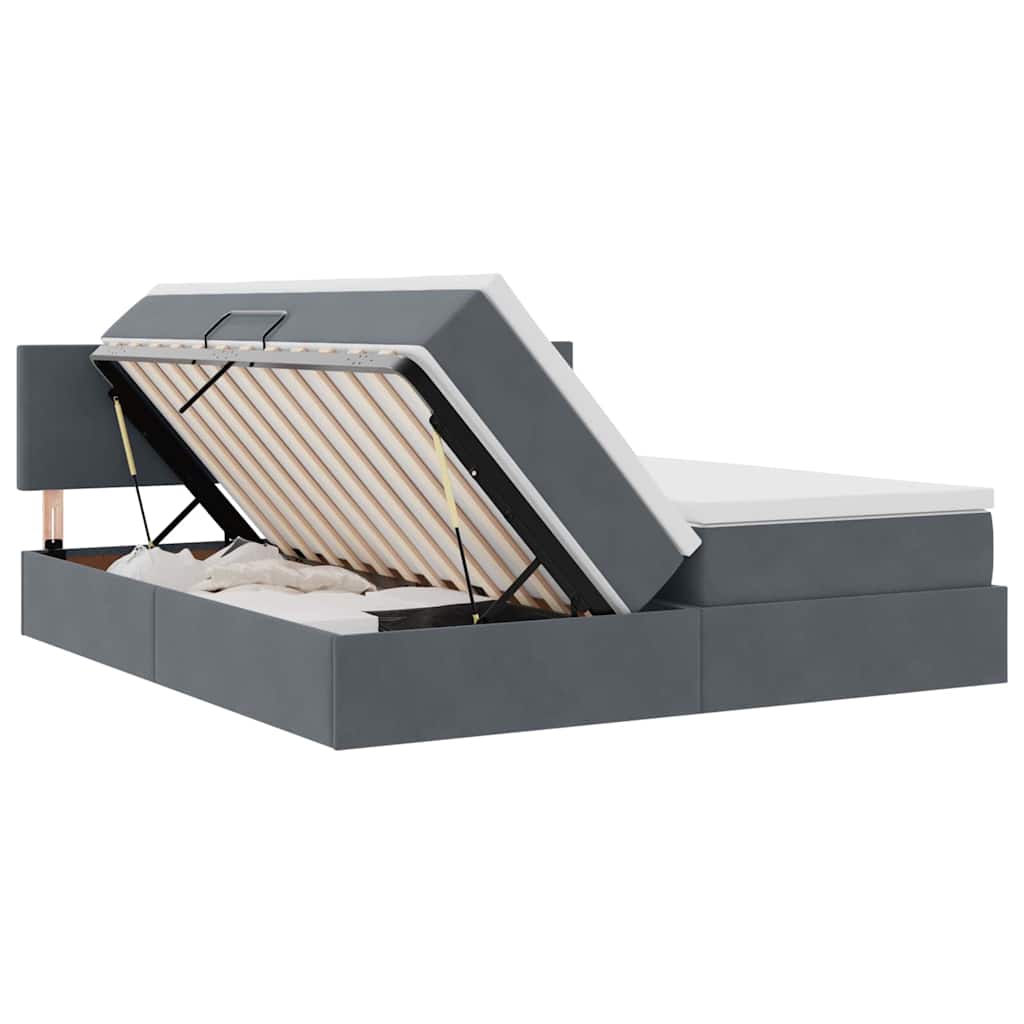 Letto con testiera Grigio scuro 180 x 200 cm Velluto 3371598