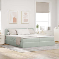 Letto con testiera Grigio chiaro 180 x 200 cm Velluto 3371621