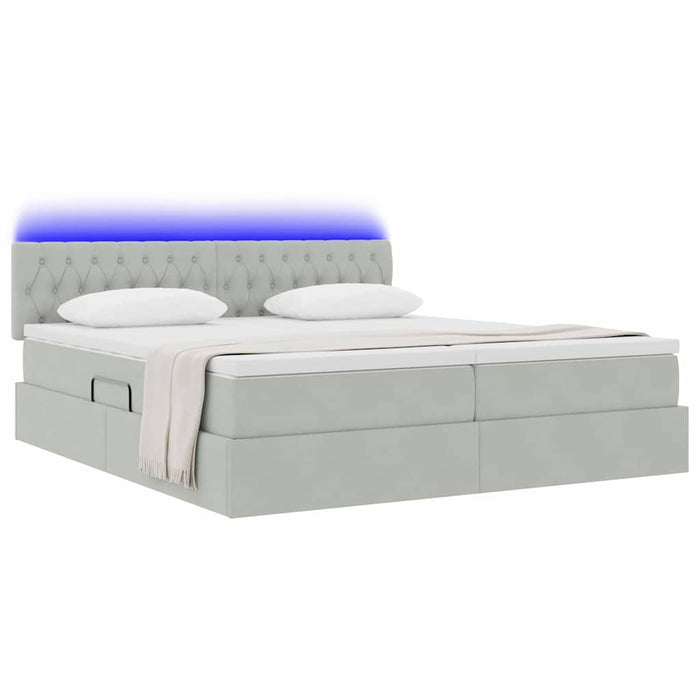 Letto con testiera Grigio chiaro 180 x 200 cm Velluto 3371621