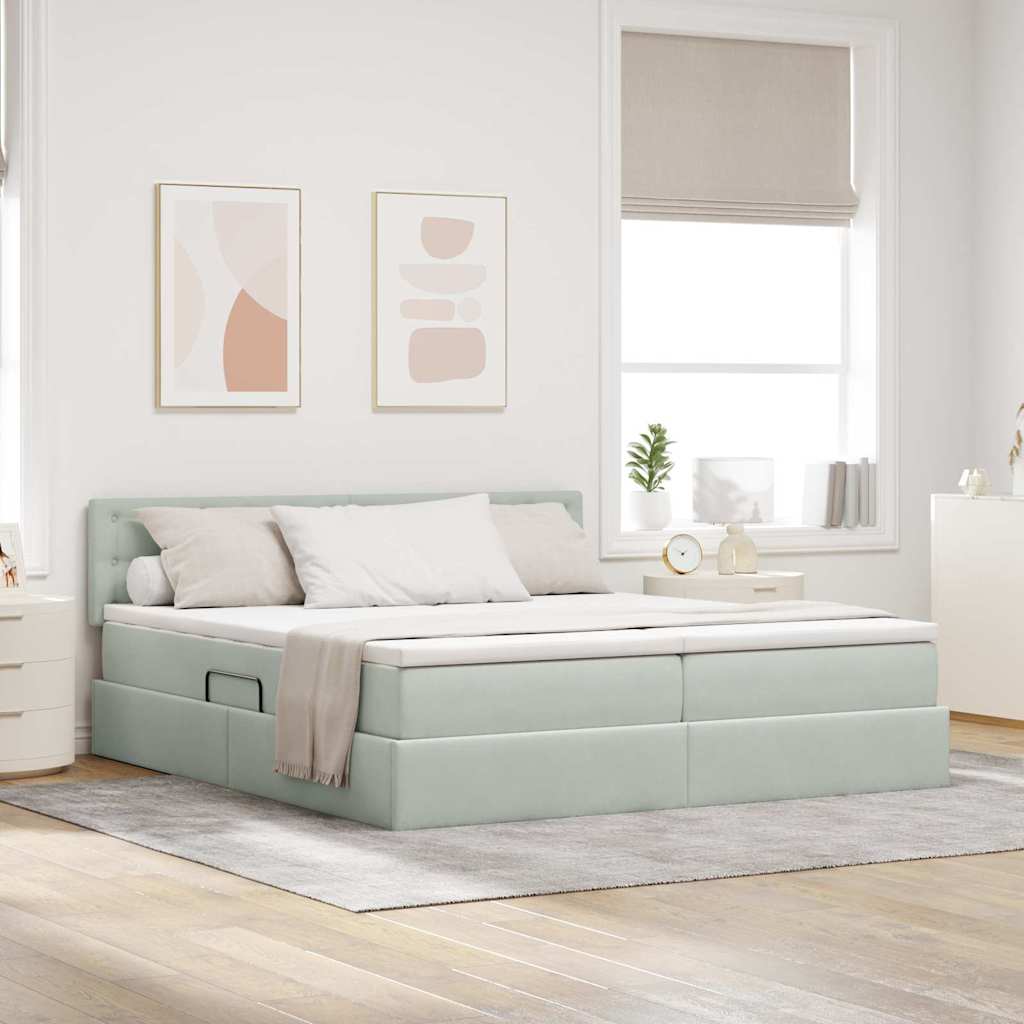 Letto con testiera Grigio chiaro 180 x 200 cm Velluto 3371633