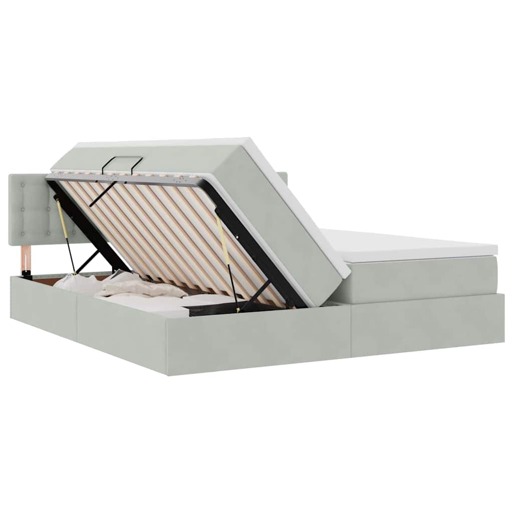 Letto con testiera Grigio chiaro 180 x 200 cm Velluto 3371633