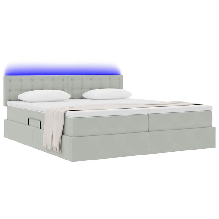 Letto con testiera Grigio chiaro 180 x 200 cm Velluto 3371633