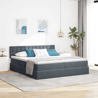 Letto con testiera Grigio scuro 180 x 200 cm Velluto 3371634