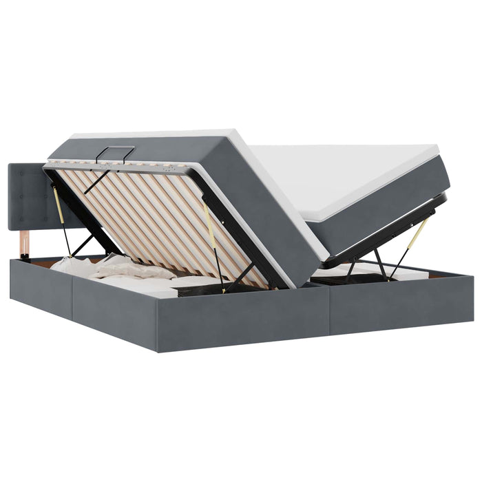 Letto con testiera Grigio scuro 180 x 200 cm Velluto 3371634