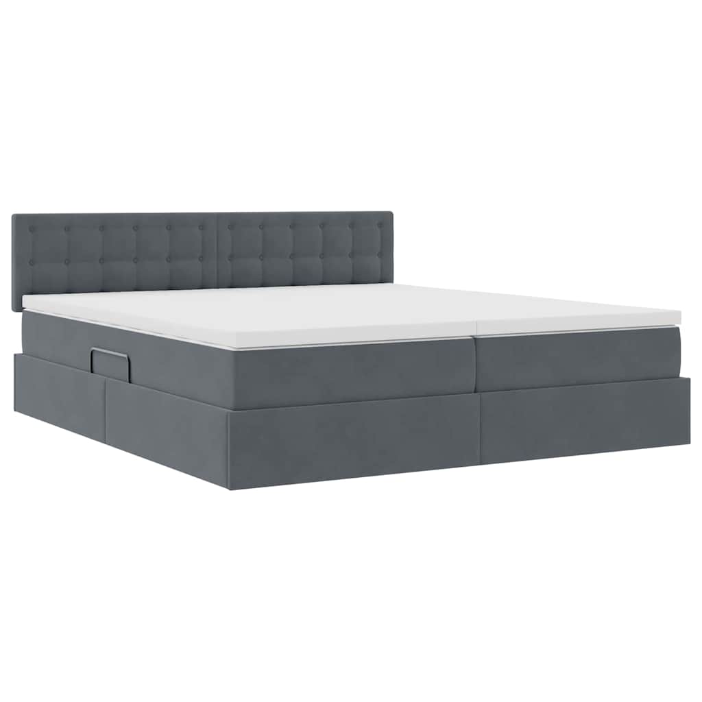 Letto con testiera Grigio scuro 180 x 200 cm Velluto 3371634