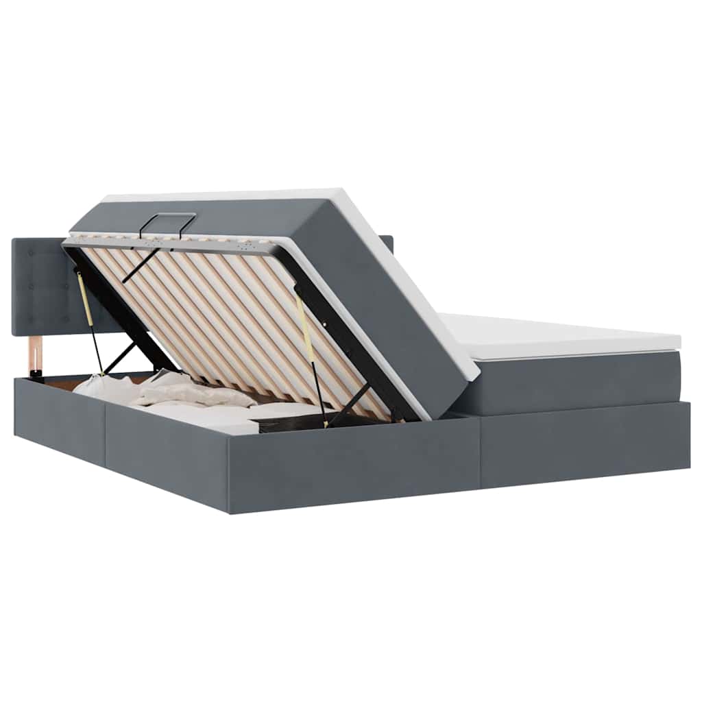 Letto con testiera Grigio scuro 180 x 200 cm Velluto 3371634