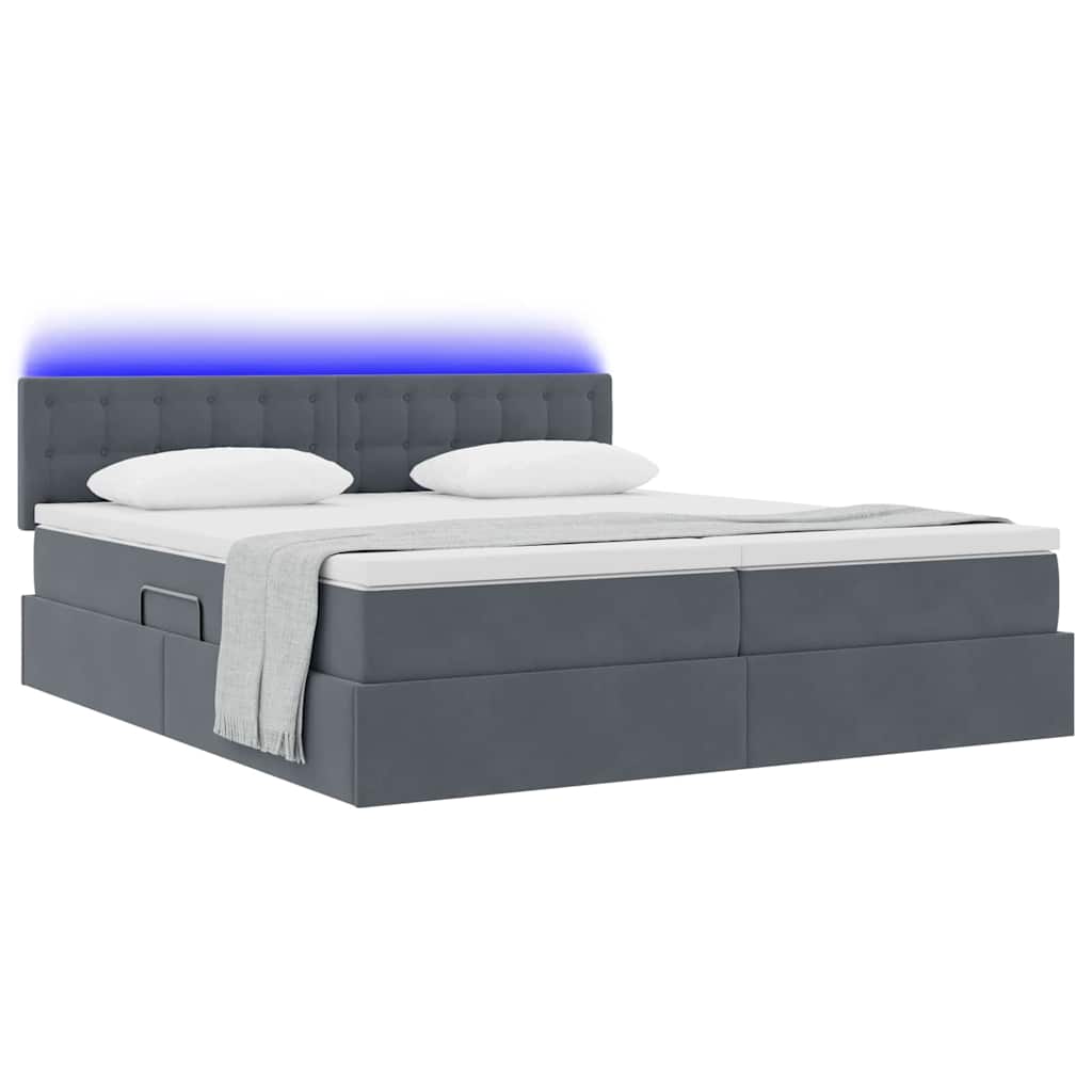 Letto con testiera Grigio scuro 180 x 200 cm Velluto 3371634