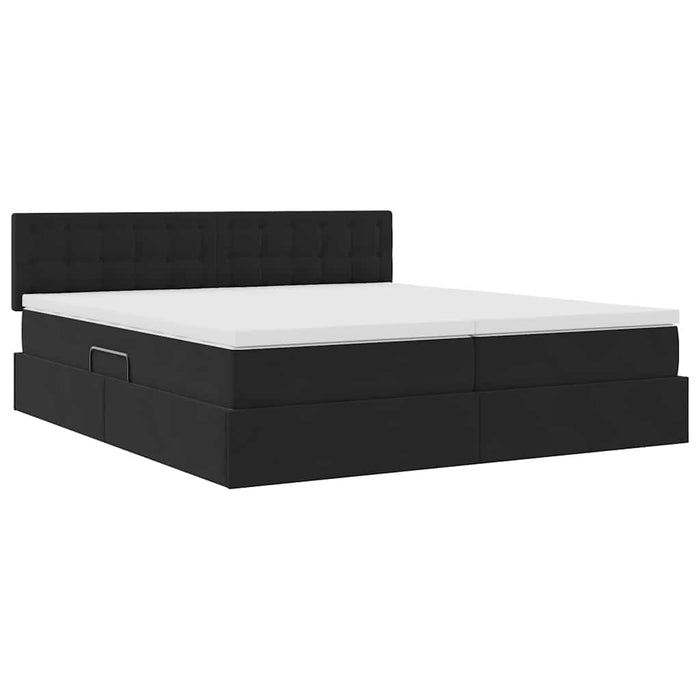 Letto con luci a strisce a LED Nero 180 x 200 cm Velluto 3371635