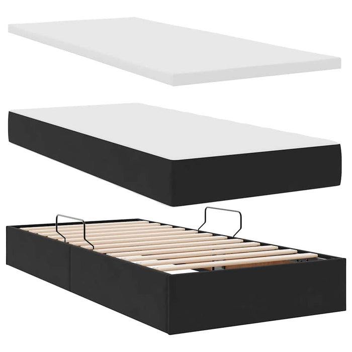 Letto con luci a strisce a LED Nero 180 x 200 cm Velluto 3371635