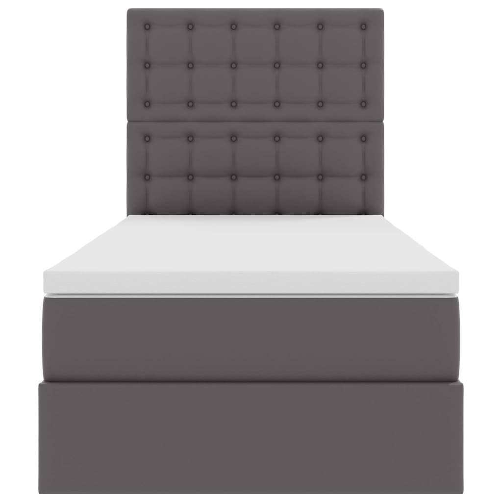 Letto con Contenitore Grigio 100 x 200 cm Pelle Sintetica 3371655