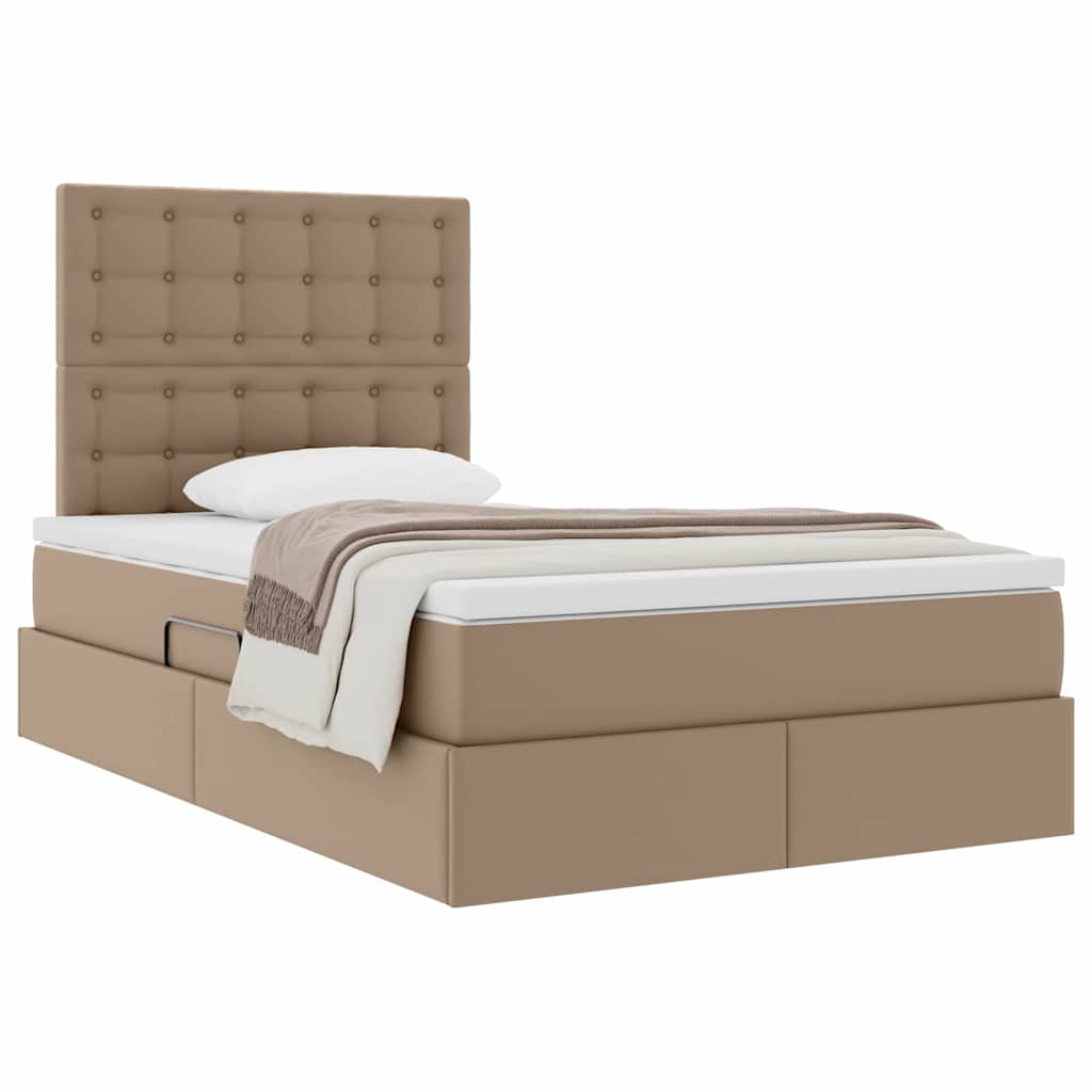 Letto con Contenitore Cappuccino 120 x 200 cm Pelle Sintetica