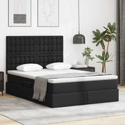 Letto con Contenitore Nero 140 x 190 cm Pelle Sintetica