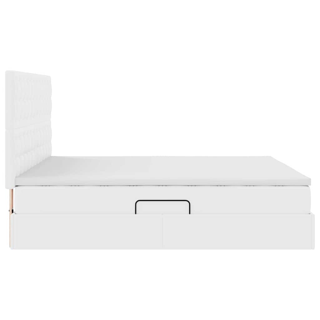Letto con Contenitore Bianco Puro 160 x 200 cm Pelle Sintetica 3371674