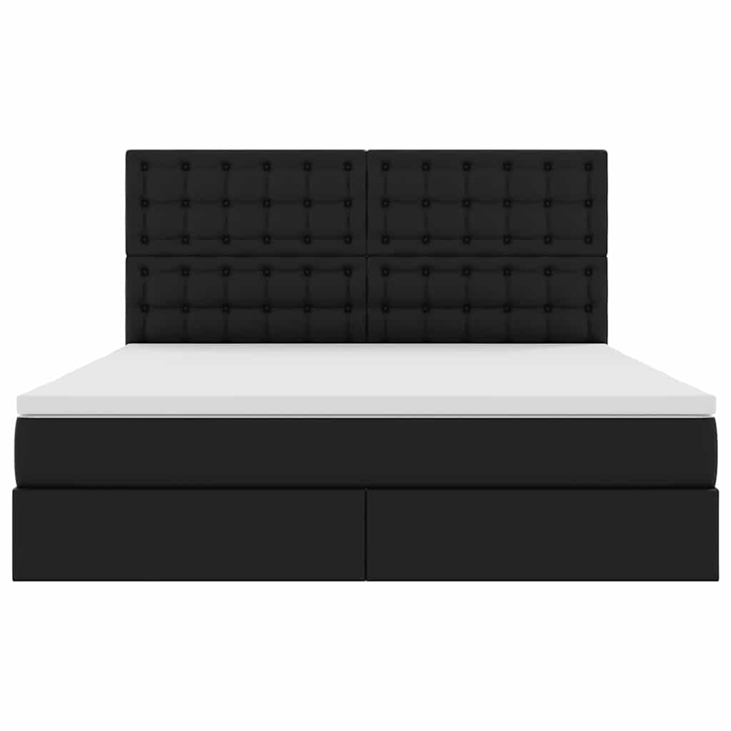Letto con Contenitore Nero 180 x 200 cm Pelle Sintetica