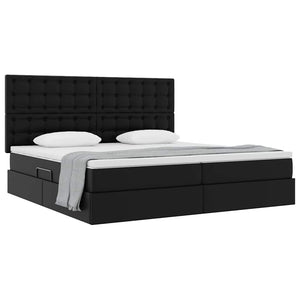 Letto con Contenitore Nero 200 x 200 cm Pelle Sintetica 3371681