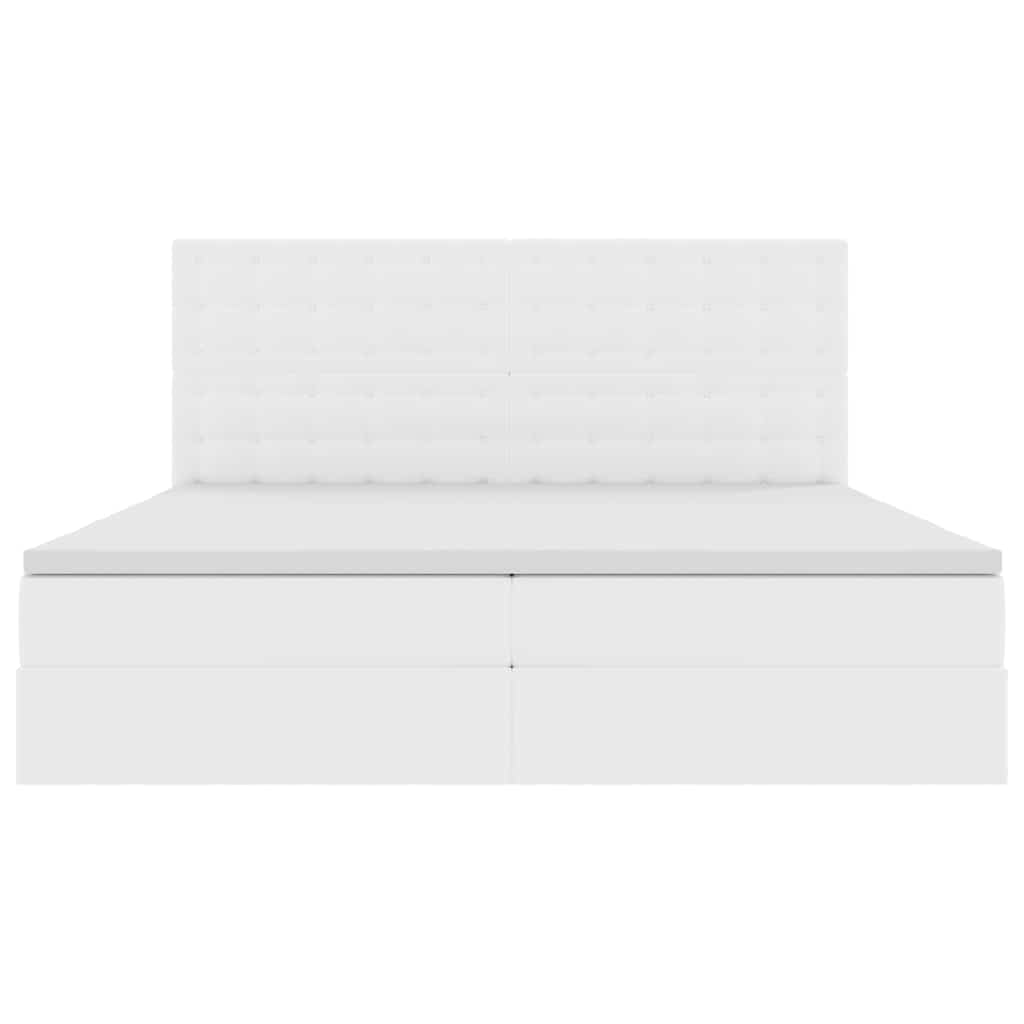 Letto con Contenitore Bianco Puro 200 x 200 cm Pelle Sintetica