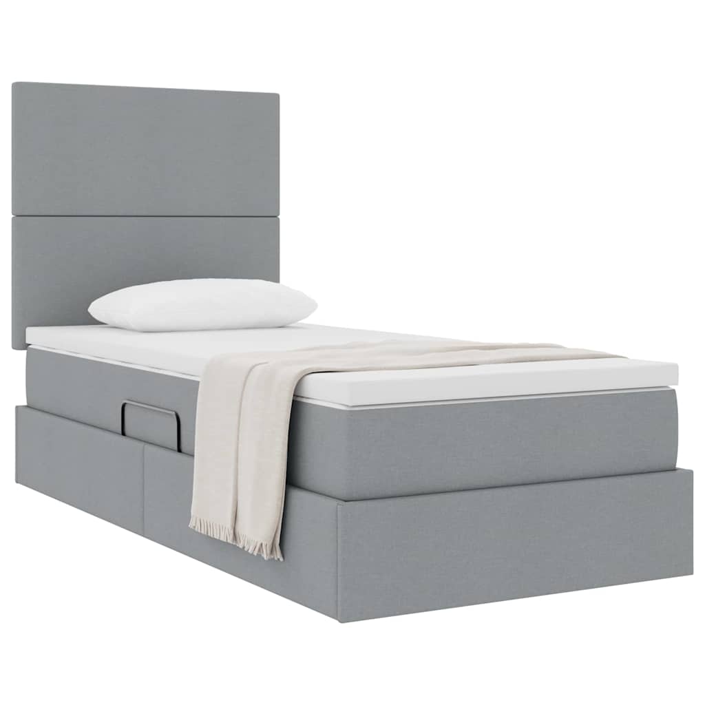 Letto con contenitore e materasso Grigio chiaro 90 x 190 cm 3371685