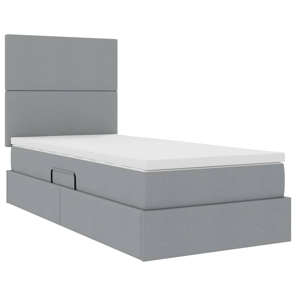 Letto con contenitore e materasso Grigio chiaro 90 x 200 cm 3371691